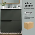 thumbnail image 4 of Christopher Knight Home 30" Bathroom Vanity with Ceramic Sink and Soft Close Drawers, Fluted Design, Green, 4 of 10