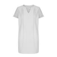 thumbnail image 3 of Hyknon Robes pour Femmes Mode Nouvelle Robe de Couverture de Maillot de Bain Européenne à Manches Courtes Col en V et Cheville Robe Décontractée Douce Fluide Ample, 3 of 4