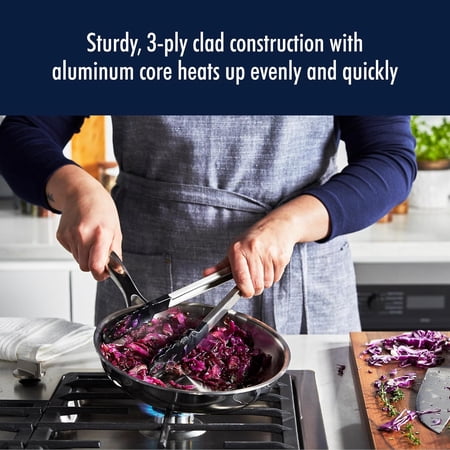 Clad H3 8-inch Induction Frying Pan Stainless Steel Easy Clean