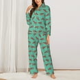 thumbnail image 2 of Kdxio Cartoon Lobsters 4 Women's Pajama Sets Long Sleeve Button Down Sleepwear Nightwear Soft Pjs Lounge Sets-Small, 2 of 7