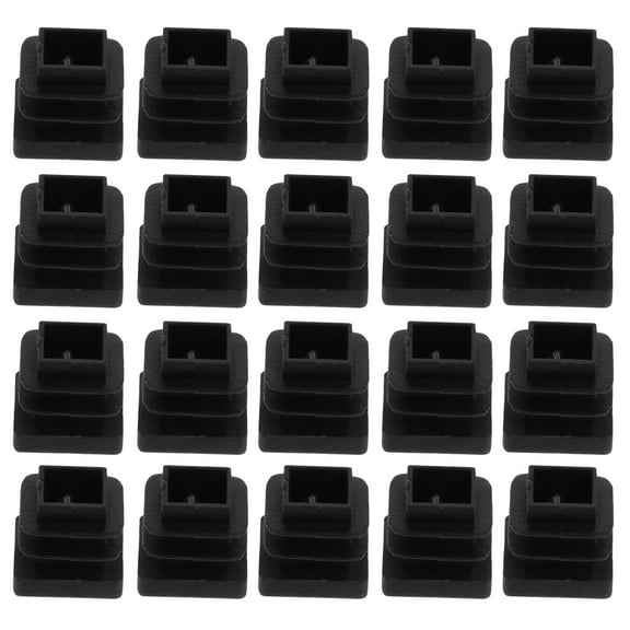 FONDOTIN 30Pcs Wear-resistant Chair Glide Insert Plastic Black Square Protectors