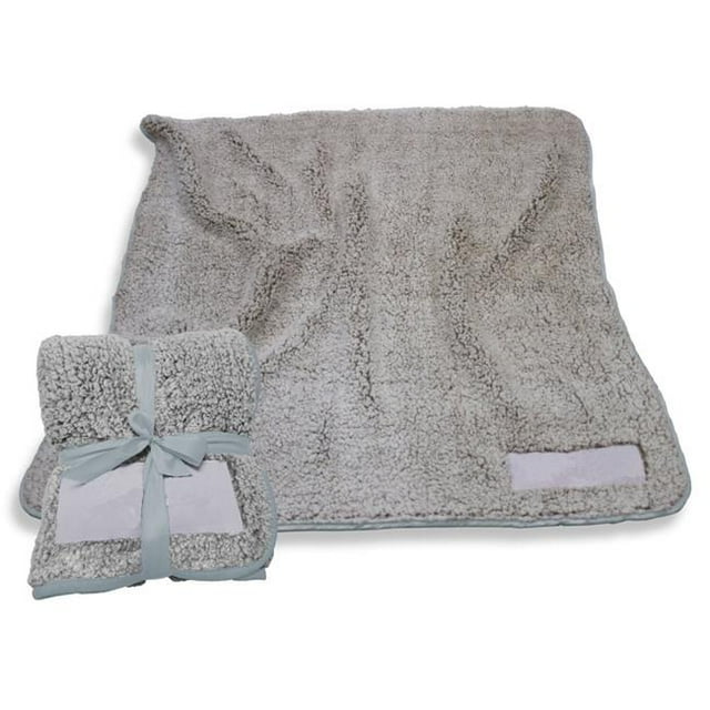 Plain Gray Trim Frosty Fleece Blanket