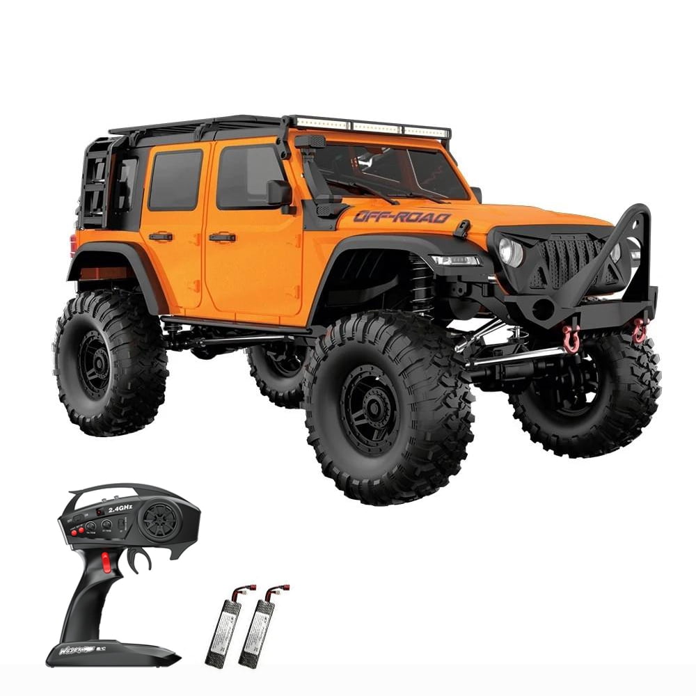 Remote  car,Vehicle With Led 1 10 Scale Car 1 10 2 Batteries Car Crawler Off-road Vehicle 10 Scale Crawler Off-road Vehicle With Buzhi Led 2 Batteries With Led 2 Huiop Orange 2 Battery