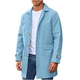thumbnail image 5 of Miqool Mens Trench Coat Turndown Collar Button Down Long Sleeve Mid Length Winter Casual Business Outerwear Overcoats with Pockets M-XXXL, 5 of 9