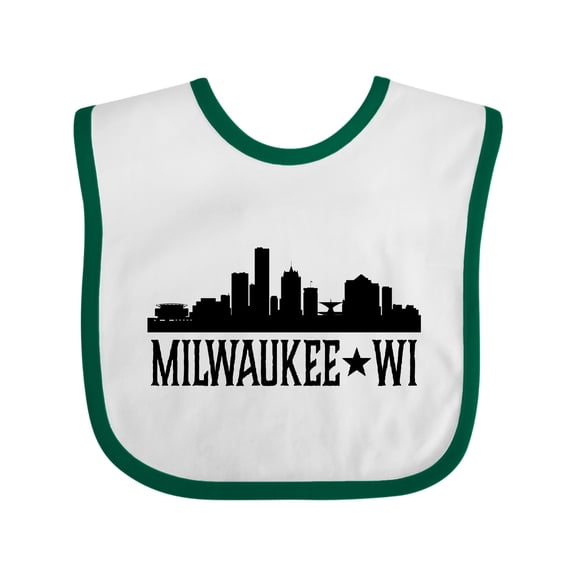 Inktastic Milwaukee Wisconsin City Skyline Boys or Girls Baby Bib