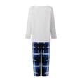 thumbnail image 2 of Argulvti Matching Christmas Pajamas for Family Long Sleeve Tree Graphic Tops + Plaid Pants Set Loungewear, 2 of 9