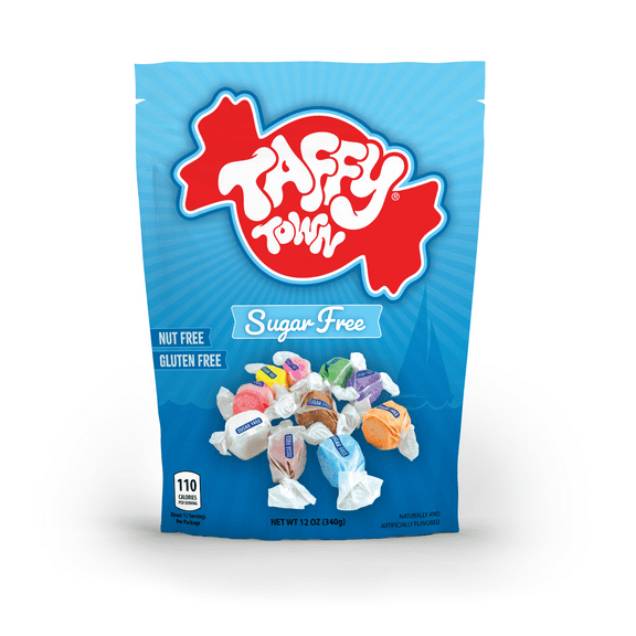 Taffy Town Sugar Free Salt Water Taffy | Individually Wrapped Candy | Bulk | Assorted, 10.5 oz