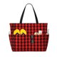 thumbnail image 1 of Fotbe Retro red and Black Houndstooth Bolsa de Viaje para Playa - Resistente al Agua, Bolsa Tote de Gran Capacidad y Ligera con 7 Bolsillos para Mujeres y Hombres, 1 of 7