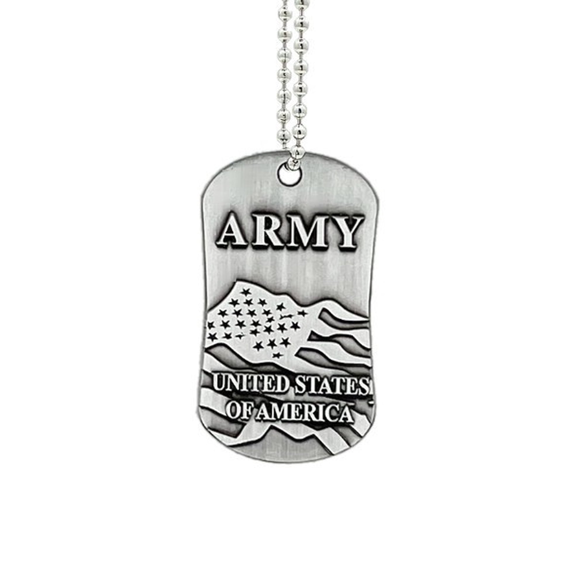 Army Antique Finish Dog Tag Necklace-Joshua 1:9 by Shields of Strength