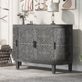 thumbnail image 1 of Accent Storage Cabinet Sideboard Wooden Cabinet with Antique Pattern Doors for Hallway, Entryway, Living Room, Bedroom 18AAE, 1 of 9