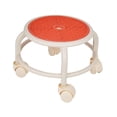 thumbnail image 2 of Low Roller Seat Stool Pedicure Stool Round Housework Stool Comfortable Swivel Chair Shoe Changing Stool Seat for Fitness Home Orange, 2 of 8