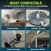 5000PSI Electric Pressure Washer,2025 New Power Washer with 33FT Resistant Extension Pressure Washer Hose, 4 Nozzles, Professional Powerwashers for Home/Car(Green)