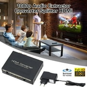 Zelic Deals 1080p audio extractor converter splitter HDMI to HDMI and optical SPDIF RCA L/R