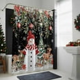 thumbnail image 4 of Winter Snowman Bathroom Shower Curtain Christmas Tree Leaves Elk Flower Black Waterproof Washable Shower Curtains for Bathtub Bath Decor with Grommets and Hook 72 X 84 Inch, 4 of 8