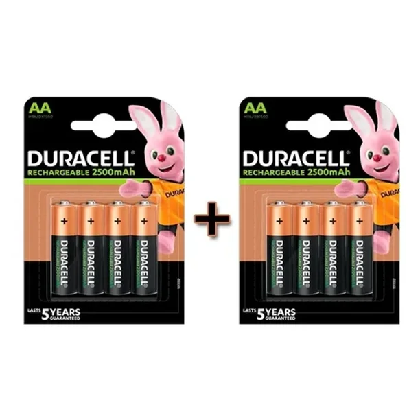 Pilas Recargables Duracell Aa (2 Blister De 4 Pilas 2500mah)