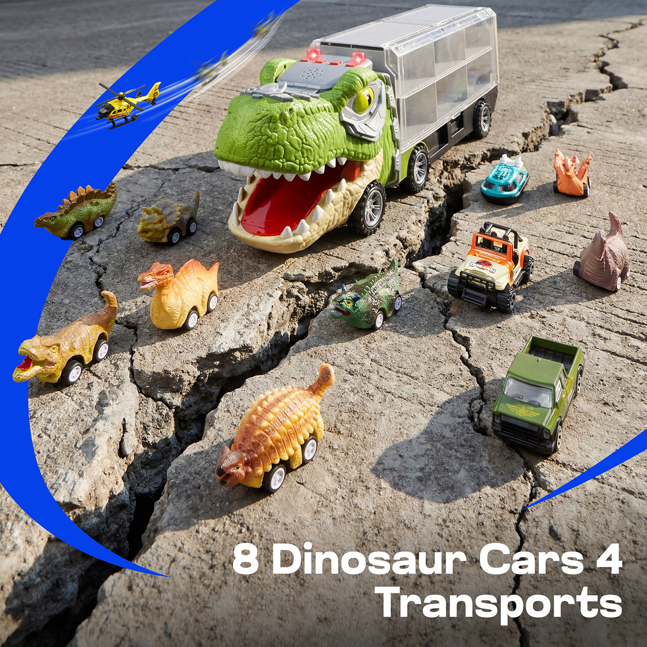 Joyfy 13 in 1 Dinosaur Truck with Lights & Sound photo 6