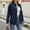 Dark Blue, variant on Cropped Washed Denim Jacket Shirt for Women with 2 Pockets – Relaxed Fit Button Down Trendy Short Shacket, Dark Blue