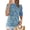 Floral Bright Blue, variant on Women's Summer Boho Shirt Top Ruffle Short Sleeve Frill Trim Mock Neck Floral Solid Casual Blouses Shirts Tops