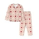 thumbnail image 1 of Balery Strawberry Conjunto de Pijama con Estampado para Mujer, Conjunto de Dos Piezas con Manga Larga, Ropa de Dormir Suave con Bolsillos, Pijamas Cómodos-Large, 1 of 7