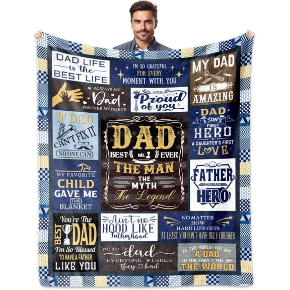 MMYGU Fathers Day Blanket Gifts for Dad Dad Gifts Blankets Dad Birthday Gift Birthday Gifts for Dad Dad Gifts from Daughter/Son Best Dad Ever Gifts Dad Gifts for Fathers Day 30x40in