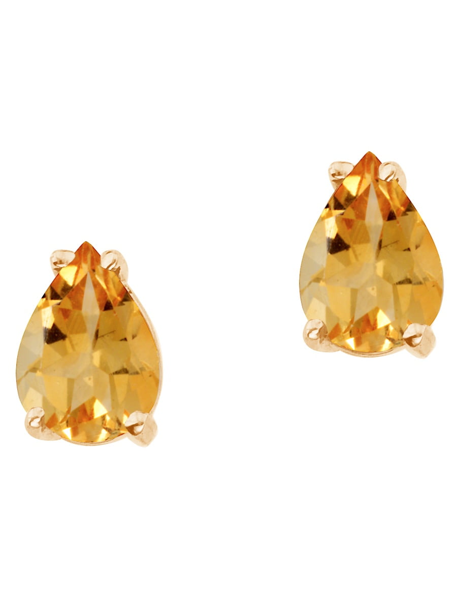 DirectJewelry 14k Yellow Gold Pear Shaped Citrine Stud Earrings