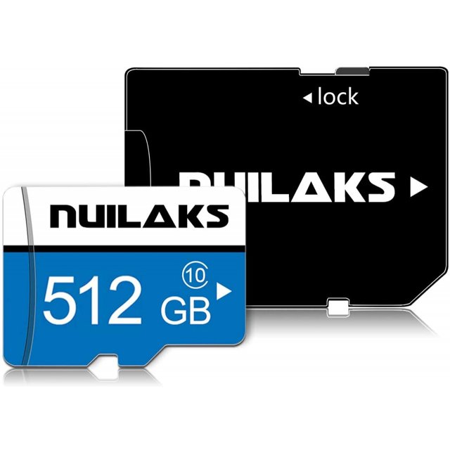 Tarjeta Micro SD 512GB NUILAKS Alta Velocidad para Nintendo Switch Clase 10 Android Smartphone Camara Digital Tablet Drone