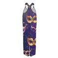 thumbnail image 3 of Fgvctg Mardi Gras Womens Jumpsuits Sleeveless Carnival Party Spaghetti Straps Overalls Trendy Wide Leg Pant Mask Print Bib Overalls Romper Sprimg Pants With Pockets Dark Purple L, 3 of 4