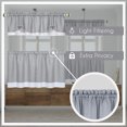 thumbnail image 7 of Woven Trends Two-Tone Window Curtain Tier Pair & Valance Set, Double Layer Small Window Curtains for Kitchen, Living Room and Kitchen, Gray/White, 58" x 24" Tier Pair & Valance Set, 7 of 7