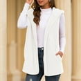 thumbnail image 7 of WEIYLL Women's Cardigans Hooded Fur Fluffly Vintage Shaggy Vest Jacket Long White Fall Coats ,M, 7 of 7