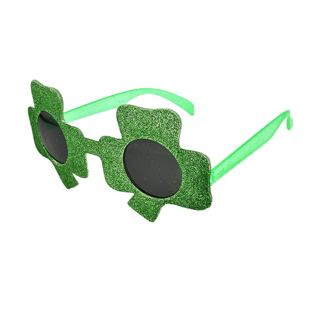 Fiudx Gafas de San Patricio, Diseño Verde Brillante, Sombrero de Copa y Adornos de Cerveza, Accesorio para Disfraz de Festival, Ideal para Fiestas, Unisex, para Adultos y Adolescentes, Tamaño 13,5 X