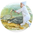 thumbnail image 1 of Emperor Goose Round Soft Area Rugs 2.6ft Anti-Slip Cute Circle Carpet for Teen Girls Room, Circular Rug for Nursery Room, Dorm, Cute Room Decor for Baby, 1 of 7