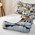 thumbnail image 4 of Manfei Vintage Wildlife Bed Spread Queen,Retro Bear Print Queen Coverlet Set,Brown,3-Piece, 4 of 7