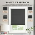 thumbnail image 4 of PowerSellerUSA Cordless Window Blinds, Privacy & Light Filtering 1" Slats Vinyl Mini Blind, Anti-UV Window Treatment, Fits Windows 18" - 72", Black, 26" (Width) x 64" (Length), 4 of 9