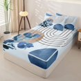 thumbnail image 2 of jejeloiu Nautical Abstract Zipper Twin Comforter Sets with Fitted Sheet and 2 Pillowcases For Men Women,Modern Aesthetic Art Zipper Bedding Set,Blue Brown,Reversible,4-Piece, 2 of 7