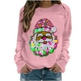 thumbnail image 1 of Jienlioq Hauts Grande Taille pour Femmes Femmes Mode Décontractée Imprimé Col Rond Ample Manches Longues Chandails Blouse Rabais, 1 of 3