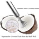 thumbnail image 3 of Coconut Grater Slicer Of Stainless Steel, Easy Storage Cantaloupe Seed Remover, Coconut Shaver Tool, Coconut Water And Meat Dispenser, Birthday Gift F, 3 of 5