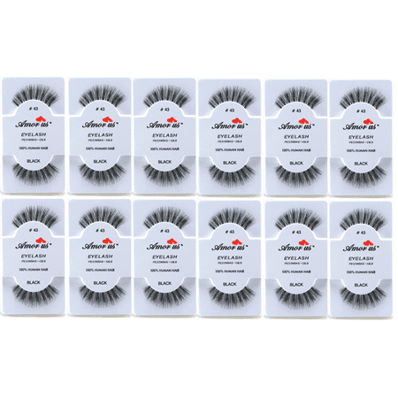 LWS LA Wholesale Store  Amor Us 100% Human Hair False Eyelashes #43 (pack of 12pairs) compare Red