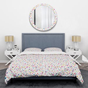 Designart 'Color Waves of Polka Dots' Mid-Century Duvet Cover Set