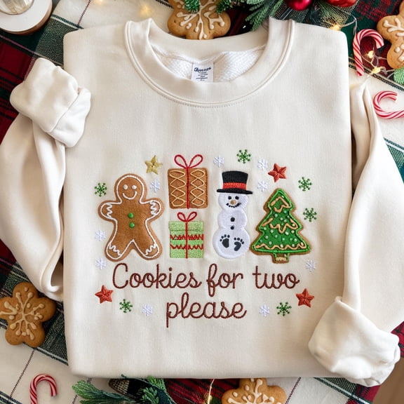 Christmas Cookies for Two Sweatshirt, Pregnancy Announcement & Reveal, Cute Pregnancy Reveal Sweatshirt for Holidays, Maternity Christmas