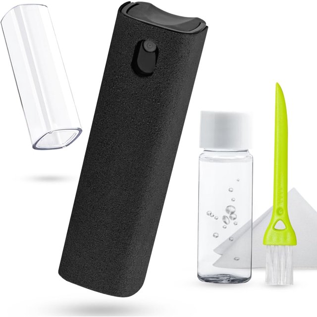Screen Cleaner Touchscreen Mist Spray, walrfid Cleaning Kit for Electronic Smart Phone TV, Laptop, Tablet, PC, Computer LCD Flat Screens, Eyeglasses, Compatible with iPhone iPad MacBook Pro - Black