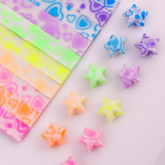 PLGEBR Glow-in-the-Dark Origami Star Paper Strips (210 Sheets)