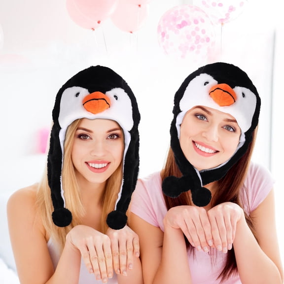 OHOIOLLA Black Penguin Hat Plush Winter Warm Cosplay Performance for Decor