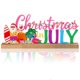 thumbnail image 1 of Cartel de metal MiniInflat Christmas in July con base de madera, 1 of 6