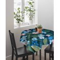 thumbnail image 4 of Blue Pink Flower Tablecloth Square Table Cloth 60x60 , Waterproof Tablecloth Outdoor Table Cloth, Pastoral Spring Oil Painting Floral Washable Table Cover for Kitchen Dining Party, 4 of 8