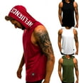 thumbnail image 2 of Men Sports Gym Plain Tank Top Hoodie Fitness Pullover Sleeveless Sweatshirt Vest, 2 of 5