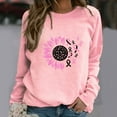 thumbnail image 2 of Pisexur Breast Cancer Awareness Sweatshirt Pink Ribbon Flag Breast Cancer Awareness Long Sleeve T-Shirt, 2 of 4