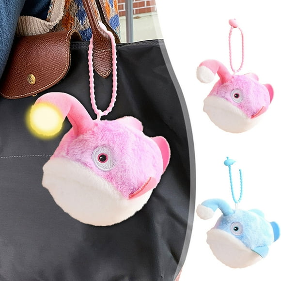 Sentmoon Mini Gifts Small Stuffed Animals Lovable Bed Throw Pillows Light-up Lantern Fish Pendant Cute Kissing Mouth Fish Magnetic Sticker Sticker Doll Dolls for Birthday Gifts and Holiday Presents