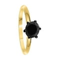 thumbnail image 3 of AoneJewelry 0.50 - 3.00 Carat 10K Yellow Gold Solitaire Black Diamond Engagement Ring, 3 of 5