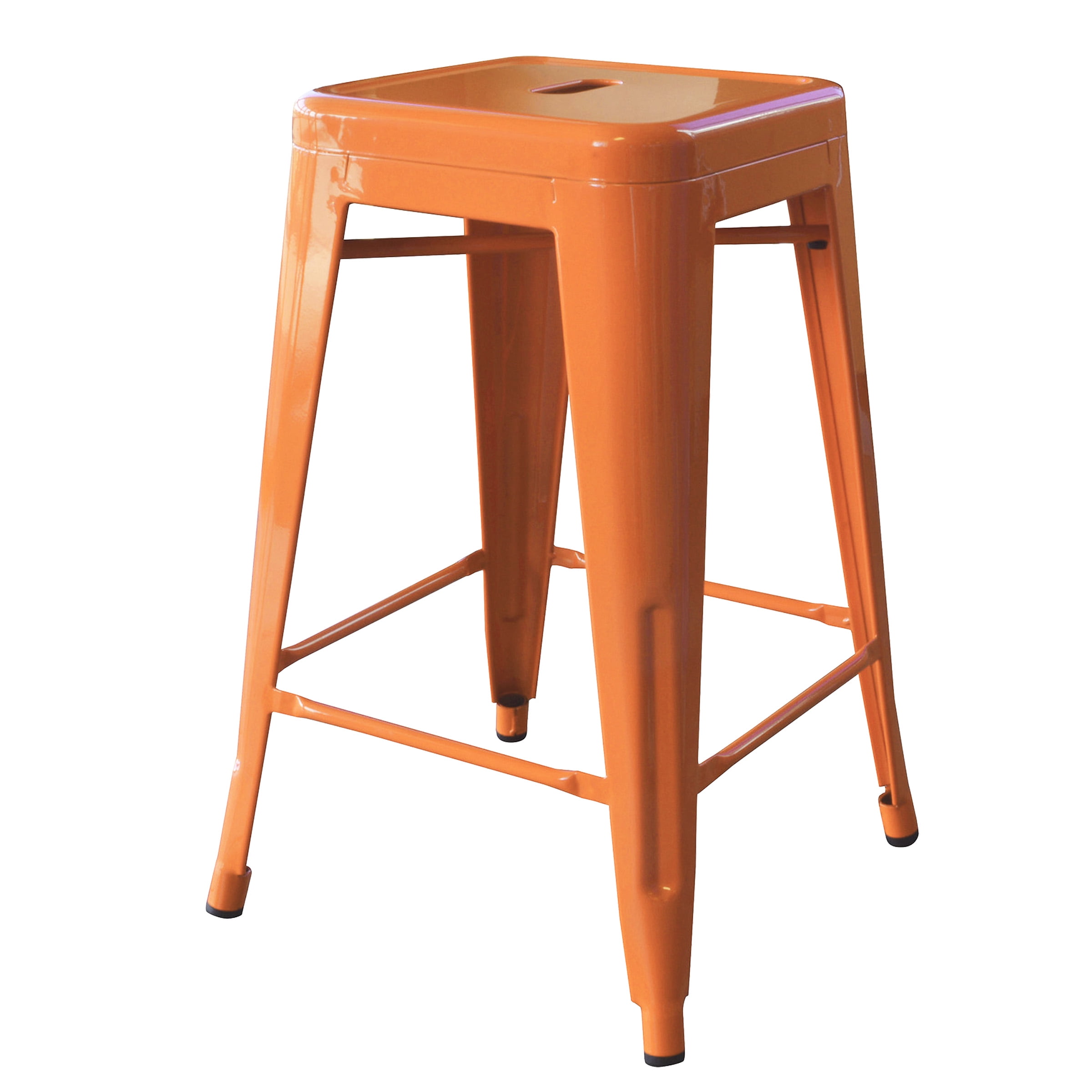 Loft Orange 24 in. Metal Bar Stool - 3 Piece