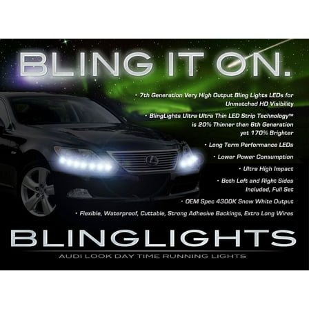 DRL Strip Lights Headlamps Headlights Head Lamps Day For Lexus LS430 LS LED